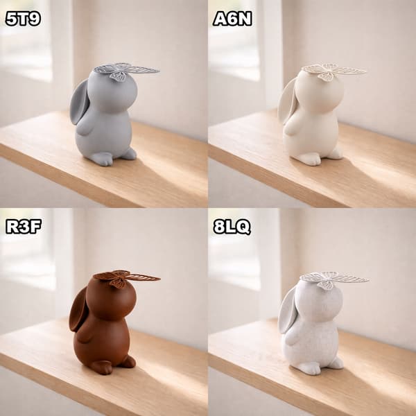 DECORATIVE RABBIT AND BUTTERFLY STATUETTE – MULTIPLE COLOURS AVAILABLE