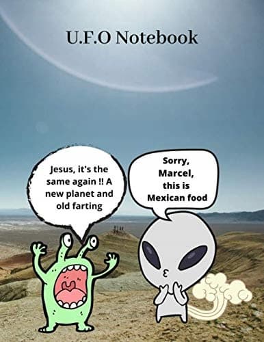 Funny Aliens Notebook & Journal Comic Book Cover: Funny UFO Galaxy Astron
