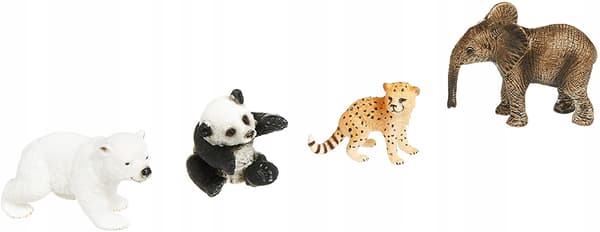Schleich Baby Animals Set: Lion, Elephant, Panda, Bear