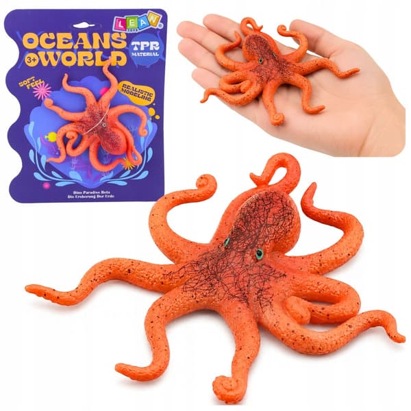 Rubber Octopus Figurine – Stretchy, Realistic, Sea Creature, 12 cm