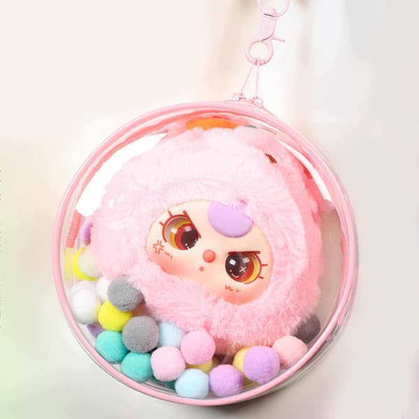 PVC Clear Doll Display Case – Tiny Doll Pouch – Black Doll Carry Bag