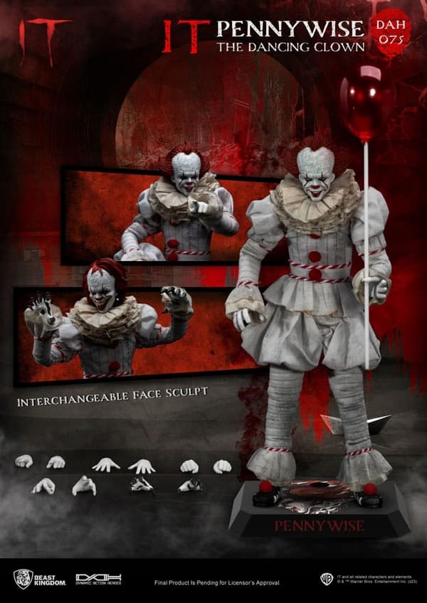 Pennywise from Stephen King’s *It* – Dynamic 8ction Heroes 1/9 Scale Figure, 21 cm