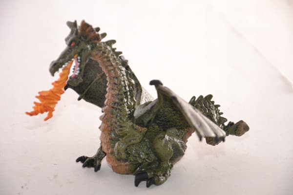 PAPO GOLDEN WINGED DRAGON FIGURINE WITH A FLAME