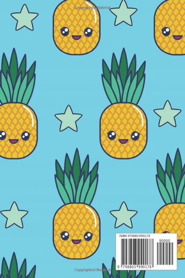 Cute Kawaii Pineapple Notebook (unlined): Well-designed Japanese-style b
