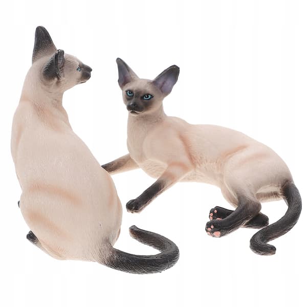 2 PLASTIC CAT FIGURINES FOR THE HOME AND GARDEN