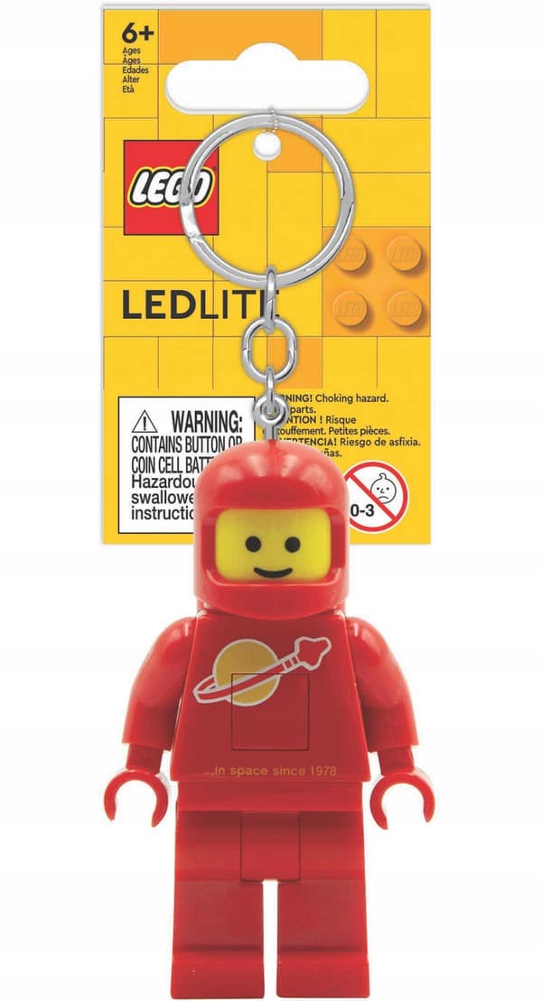 LEGO LED TORCH KEYRING – SPACE CLASSIC ASTRONAUT – RED + GIFT BAG