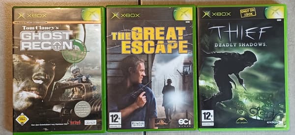 Thief: Deadly Shadows + Ghost Recon + The Great Escape, Xbox – please note the description!!!