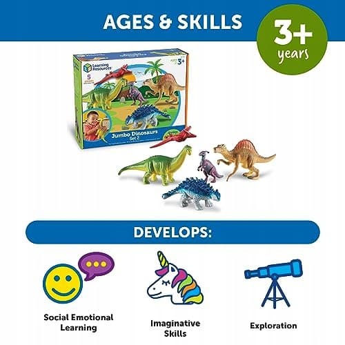 Learning Resources Jumbo Dinosaurs Set 2, Multicoloured LER0837
