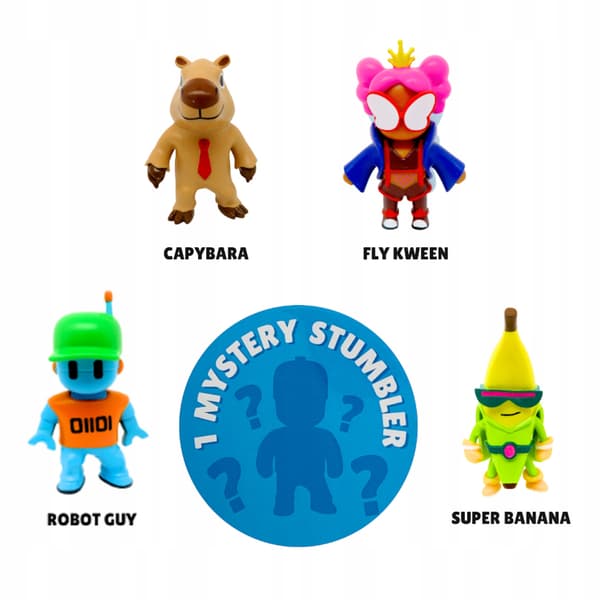 STUMBLE GUYS 5-PACK SET: CAPYBARA, FLY KWEEN, SUPER BANANA, ROBOT GUY, MYSTERY
