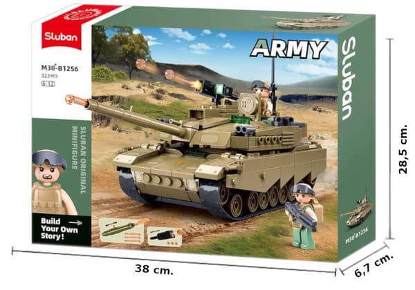 M1A2 ABRAMS TANK BUILDING SET – US ARMY WAR 3 FIGURES + LEGO WEAPONS