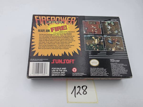 NINTENDO SNES FIREPOWER 2000 NTSC VERSION ORIGINAL CARDBOARD BOX