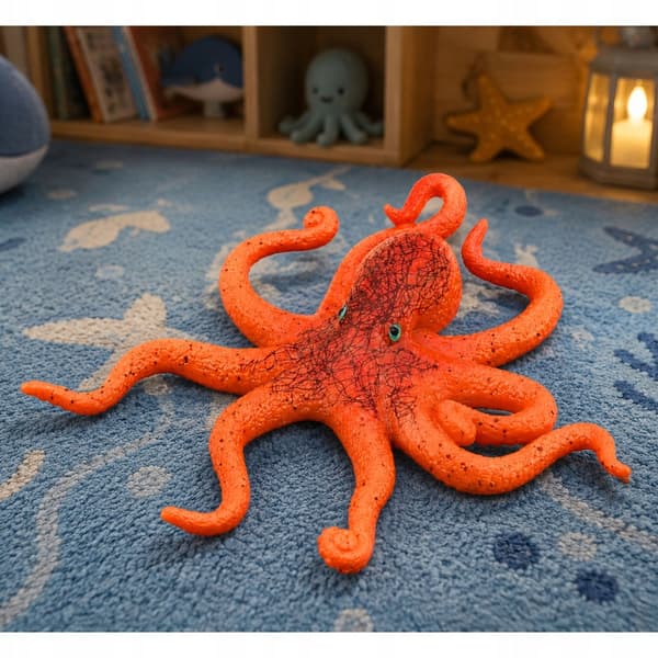 Rubber Octopus Figurine – Stretchy, Realistic, Sea Creature, 12 cm
