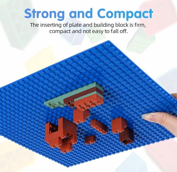 10x CONSTRUCTION PLATES FOR BUILDING BLOCKS, 25.5 x 25.5 cm – BASE PLATE FOR BUILDING BLOCKS