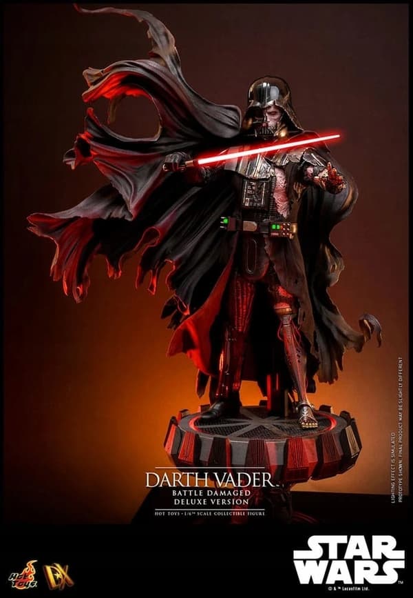 Darth Vader Battle-Damaged Star Wars Deluxe Version 1/6 Scale Figure, 35 cm