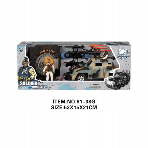 Military set with a car and accessories