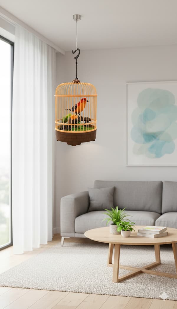 INTERACTIVE SINGING BIRD FIGURINE THAT RESPONDS TO THE SOUND OF CLAPPING