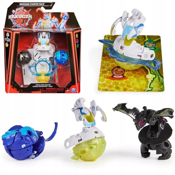 BAKUGAN STARTER SET: MANTID TITANIUM DRAGONOID AND TROX – 3 FIGURES