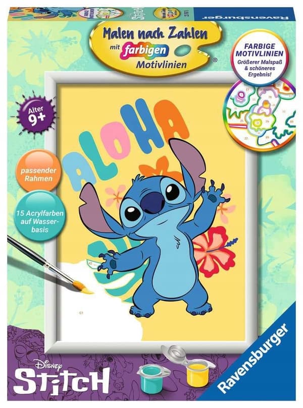 RAVENSBURGER Disney Stitch Paint-by-Numbers 18 x 24 cm