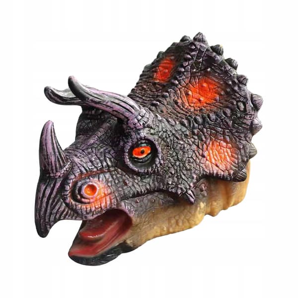 Dino Finger Puppet – Role-play toy – Early development activity – Triceratops Gray