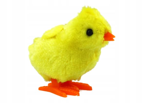 Jumping Chicken Wind-up Plush Toy – Yellow