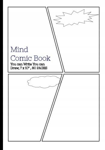 Mind Comic Book – 7 x 10", 80 pages, 4 panels, blank comic books, Create By Yo