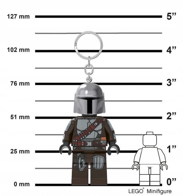 LEGO STAR WARS KEYRING FLASHLIGHT MANDALORIAN FIGURINE KEYRING + BAG