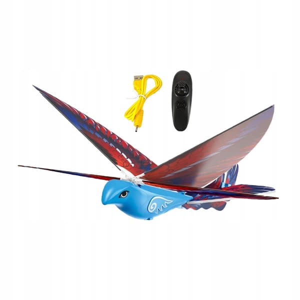 Remote-controlled flying bird toy – RC toy – Unique, realistic, flapping-wing, blue