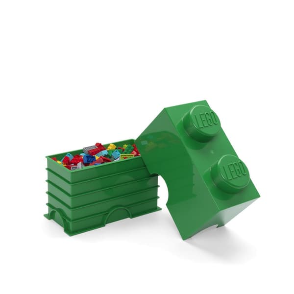 LEGO STORAGE BOX FOR BRICKS, 2-PIECE SET, GREEN, 40021734