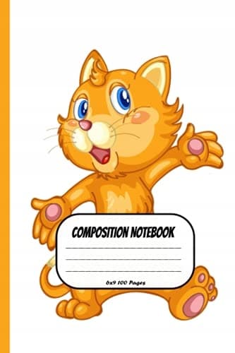 COMPOSITION NOTEBOOK: A cute cat for cat lovers, Wide-ruled Cat-themed Notebook