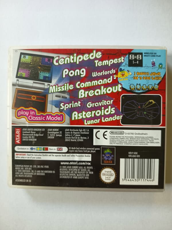 Retro Atari Classics for Nintendo DS – English version, complete set (see cover)