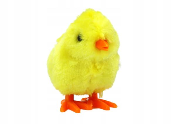 Jumping Chicken Wind-up Plush Toy – Yellow