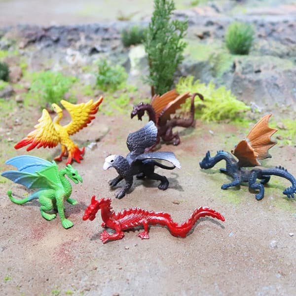 Set of 6: Simulation Plastic Dinosaur Model Action Figure Dinosaur Statues
