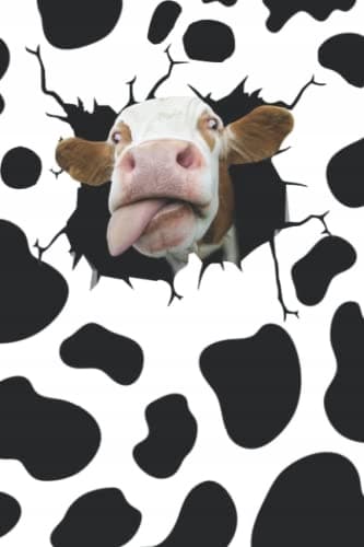 Cow print on a cute notebook 2022, Funny Ruled Notebook/Journal – Lined Jo
