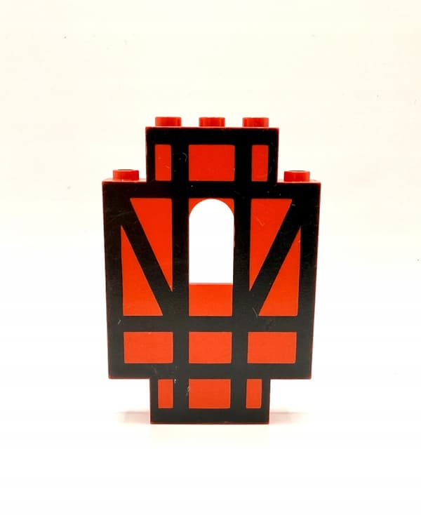 Lego Castle Wall with Window 4444p03, red