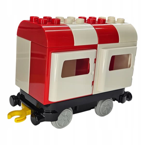 LS NEW LEGO DUPLO TRAIN SET: PASSENGER COACH WITH WINDOW, WHITE AND RED