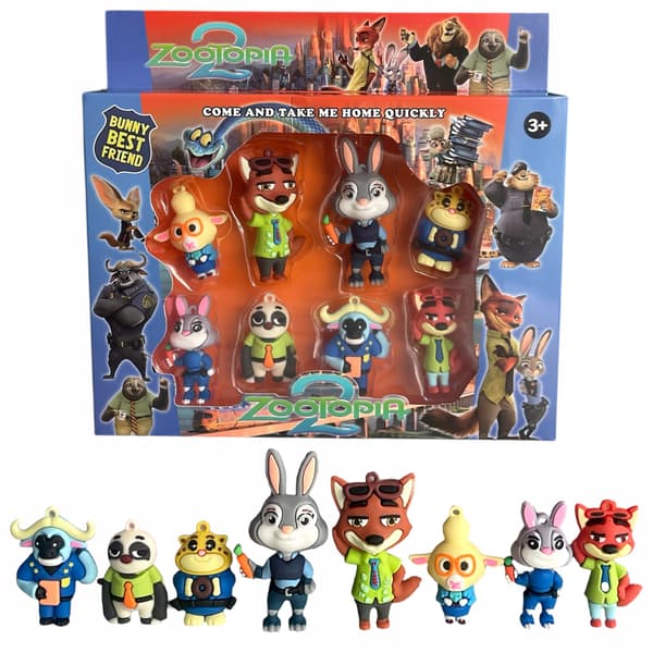 Zootopia Figure Set – Rubber Zootopia Figures – 8 pieces