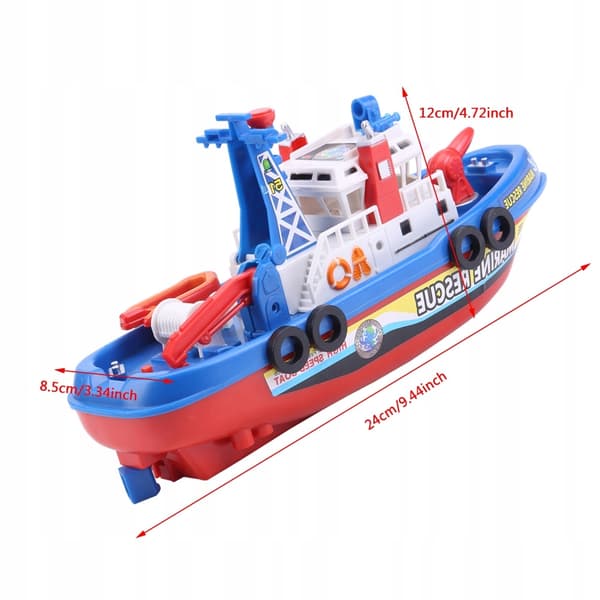 FLOATING TOY BOAT WITH SOUND AND FLASHING LIGHT