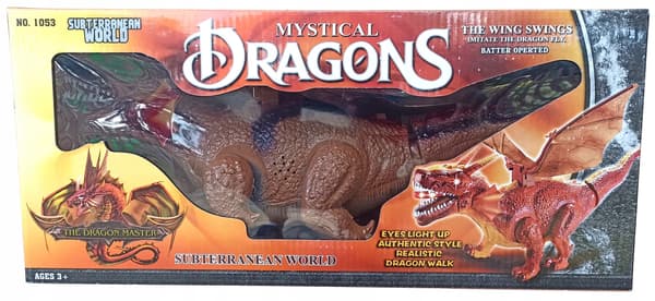 LARGE INTERACTIVE BATTERY-POWERED DRAGON THAT WALKS AND MAKES NOISES