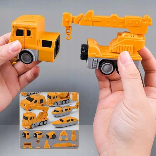 Magnetic Deformation Engineering Car Toy Set 35W1