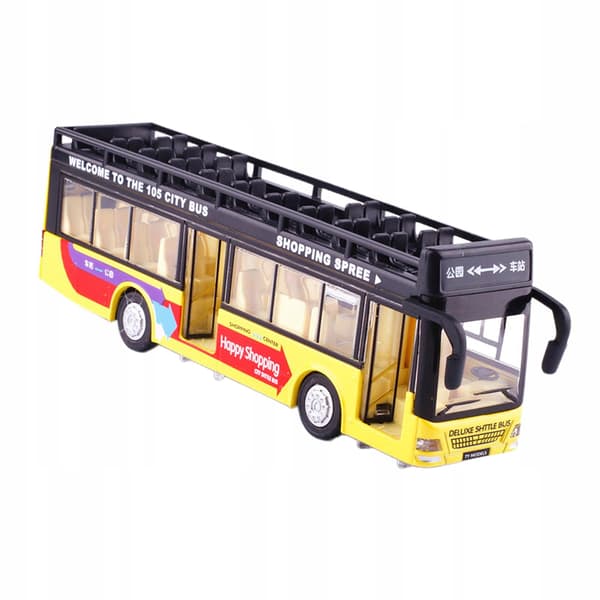 Diecast Bus Toy Simulation Alloy Ornaments Transit Bus Simulation Yellow