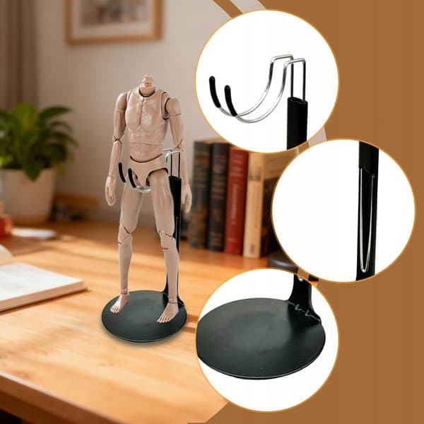 2x1/6 Action figure stand – Portable Support Accessories – Adjustable – 2-piece set