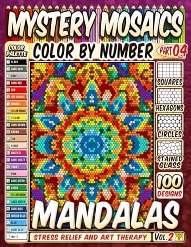 Pixel, Pipo 100 Mandalas Quest Patterns – Mystery Mosaic Colour-by-Number –