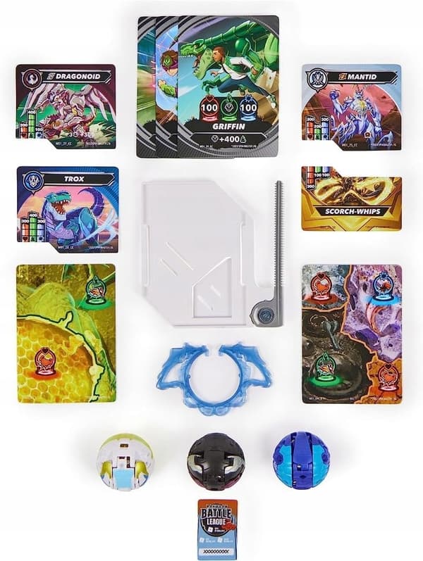 BAKUGAN STARTER SET: MANTID TITANIUM DRAGONOID AND TROX – 3 FIGURES
