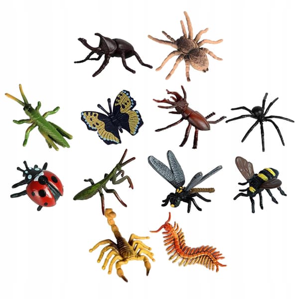 Insect Model Figurines – 12 PIECES – Mini PVC Insect Simulation Models – Toy Animals