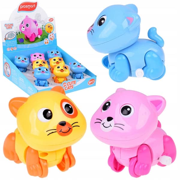 FOR CHILDREN: WIND-UP COLOURFUL KITTY – 1 PC