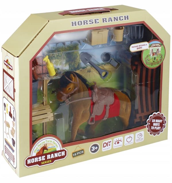Flock-printed horse with accessories – MEGA CREATIVE 526121