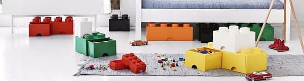LEGO Container with Drawer – 4 Bricks, 2x2 Container, Large Black Box