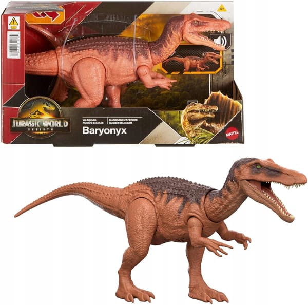 A DINOSAUR FIGURINE WITH A ROAR AND A MULTI-DIRECTIONAL ATTACK FOR PLAY