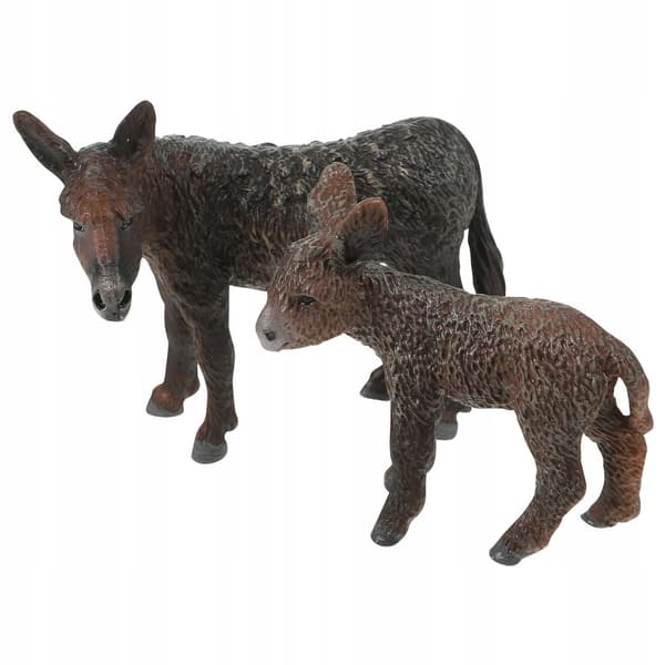 2 DONKEY FIGURINES, PLASTIC, DESK DECORATIONS