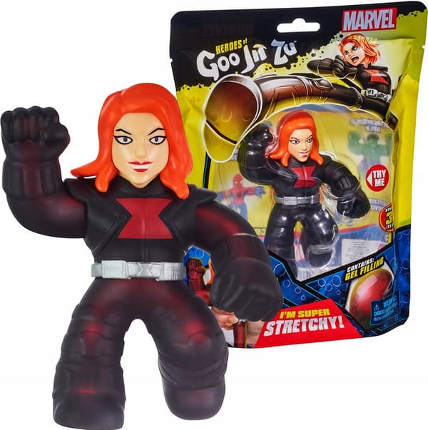 GOO JIT ZU MARVEL BLACK WIDOW SLIME FIGURINE 41440 STRETCHABLE